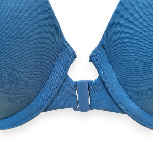 Victoria's Secret Perfect Shape Lined Racerback Demi Bra 34D Blue - Picture 6 of 11